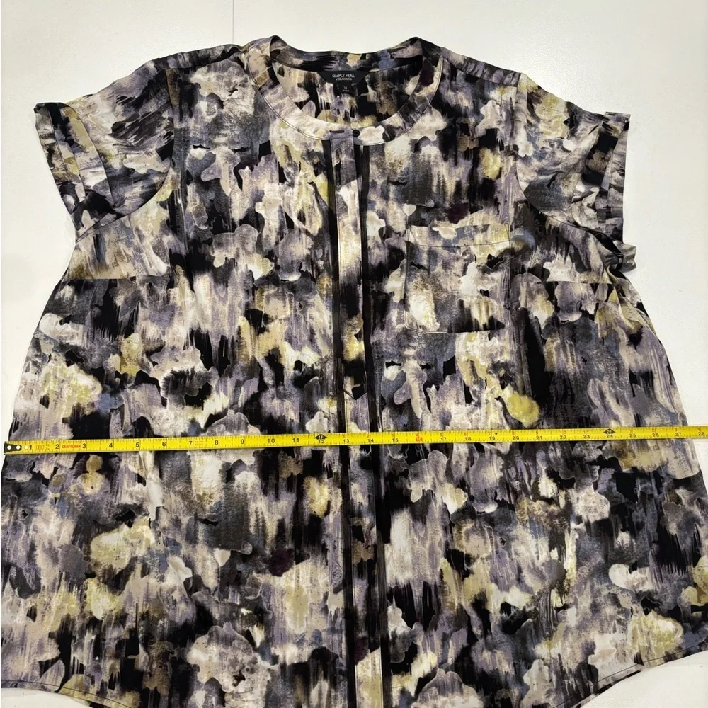 Simply Vera Vera Wang Multicolor Abstract Blouse XL Mint condition - Picture 8 of 12